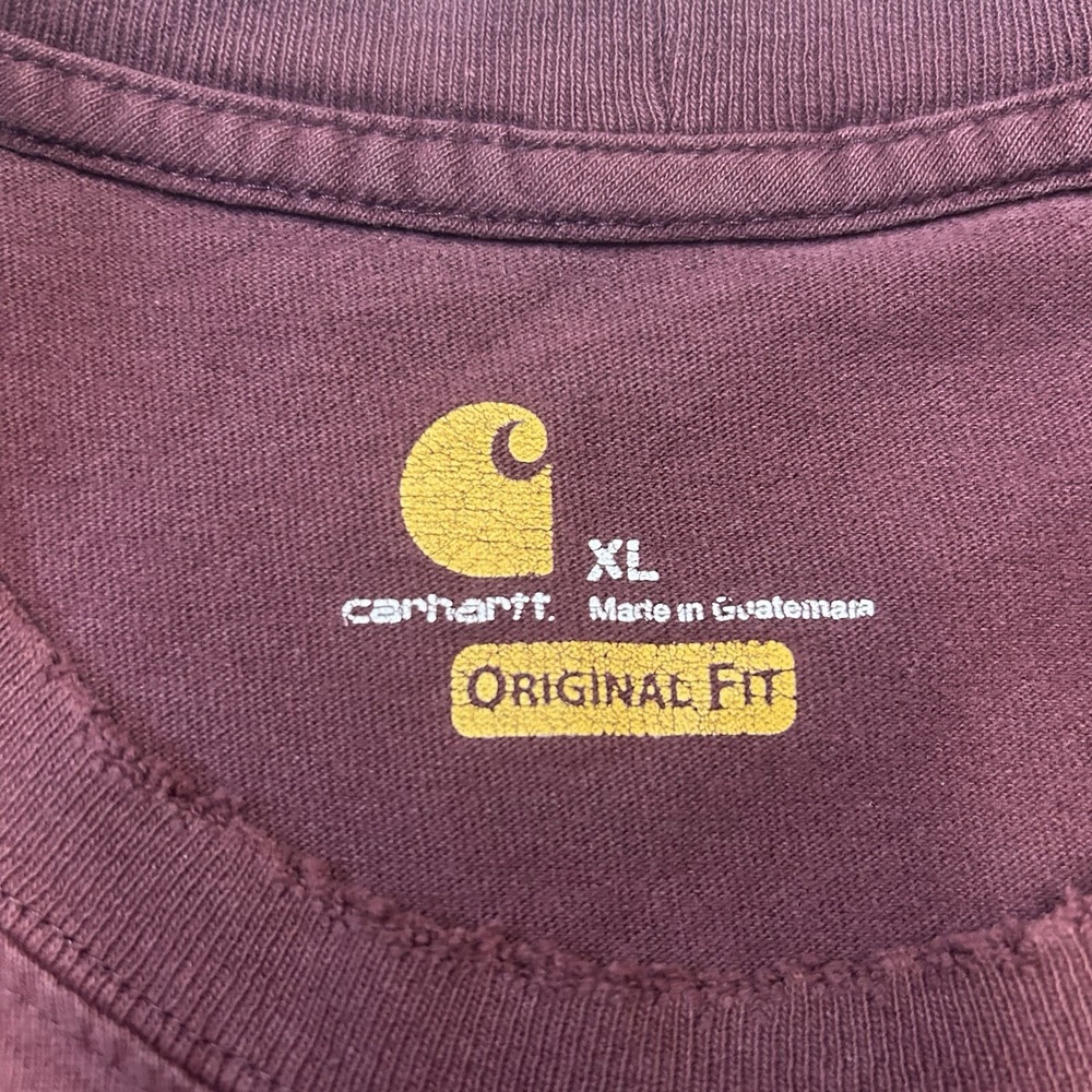 Carhartt Pocket Shirt Men XL Maroon Short Sleeve Sun Faded Thrashed Skate Grunge - Picture 5 of 16